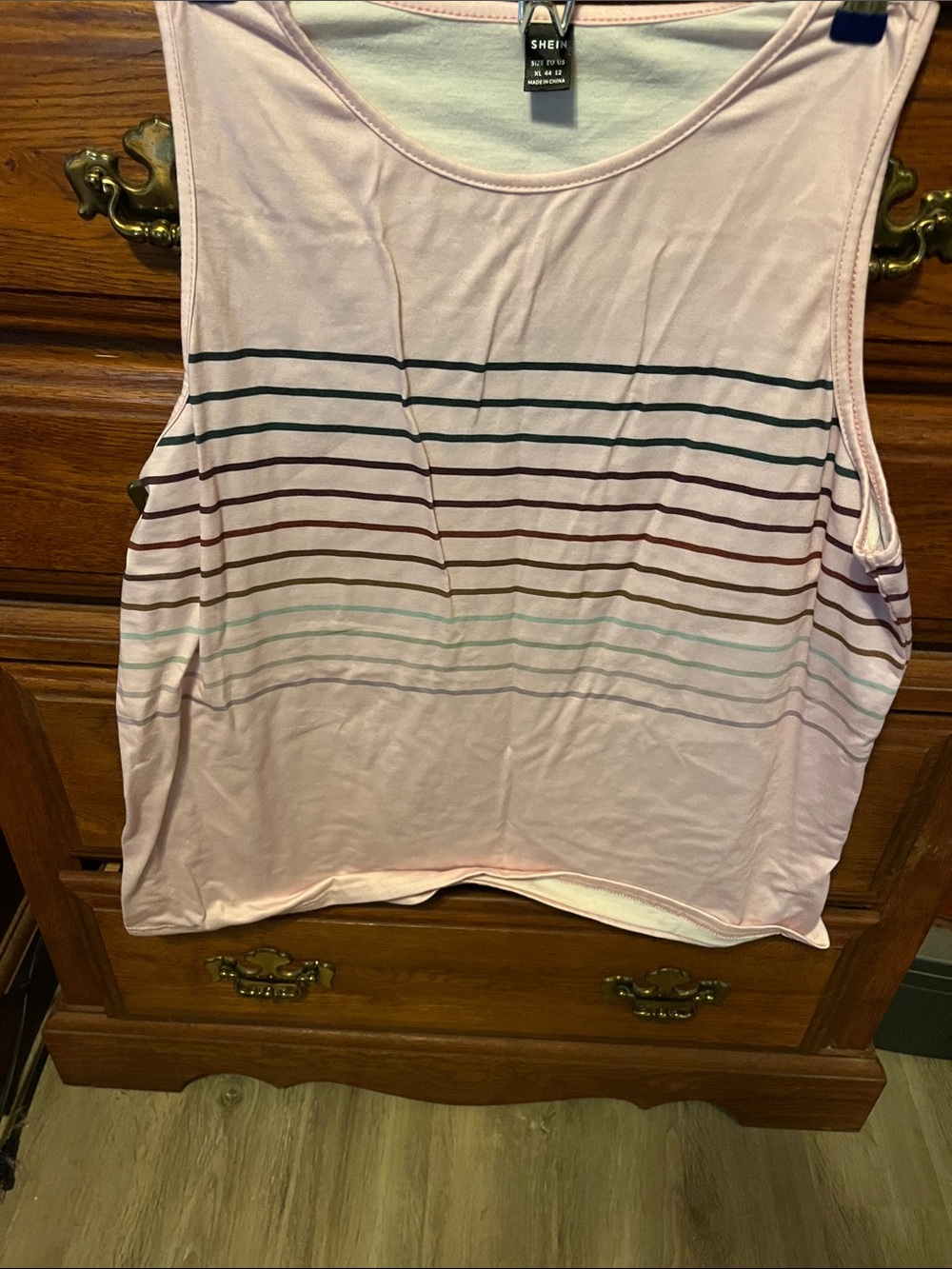 SHEIN Light Pink Striped Tank Top